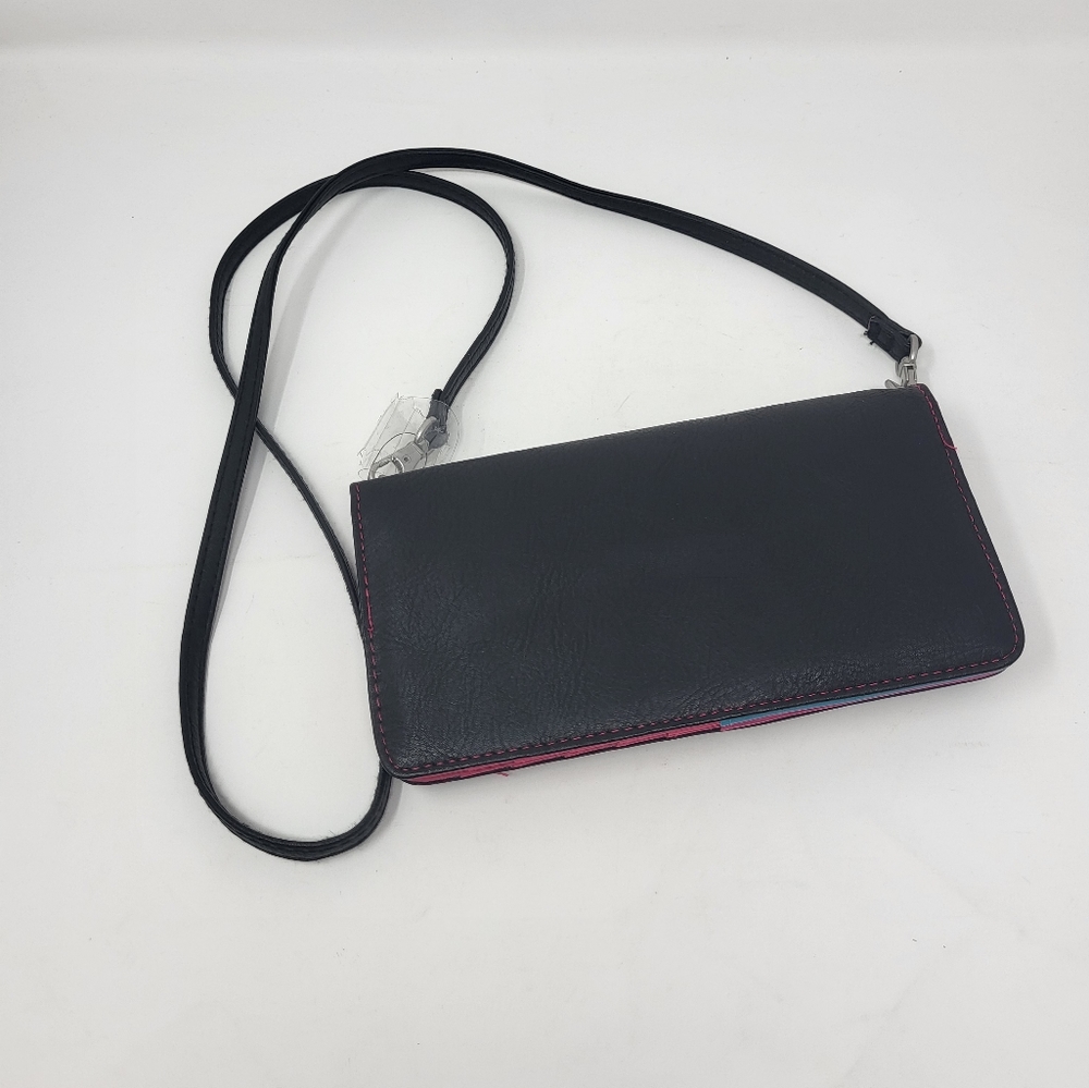Skechers Crossbody Detachable Straps Credit Card Holder Zip Pouch Wallet New